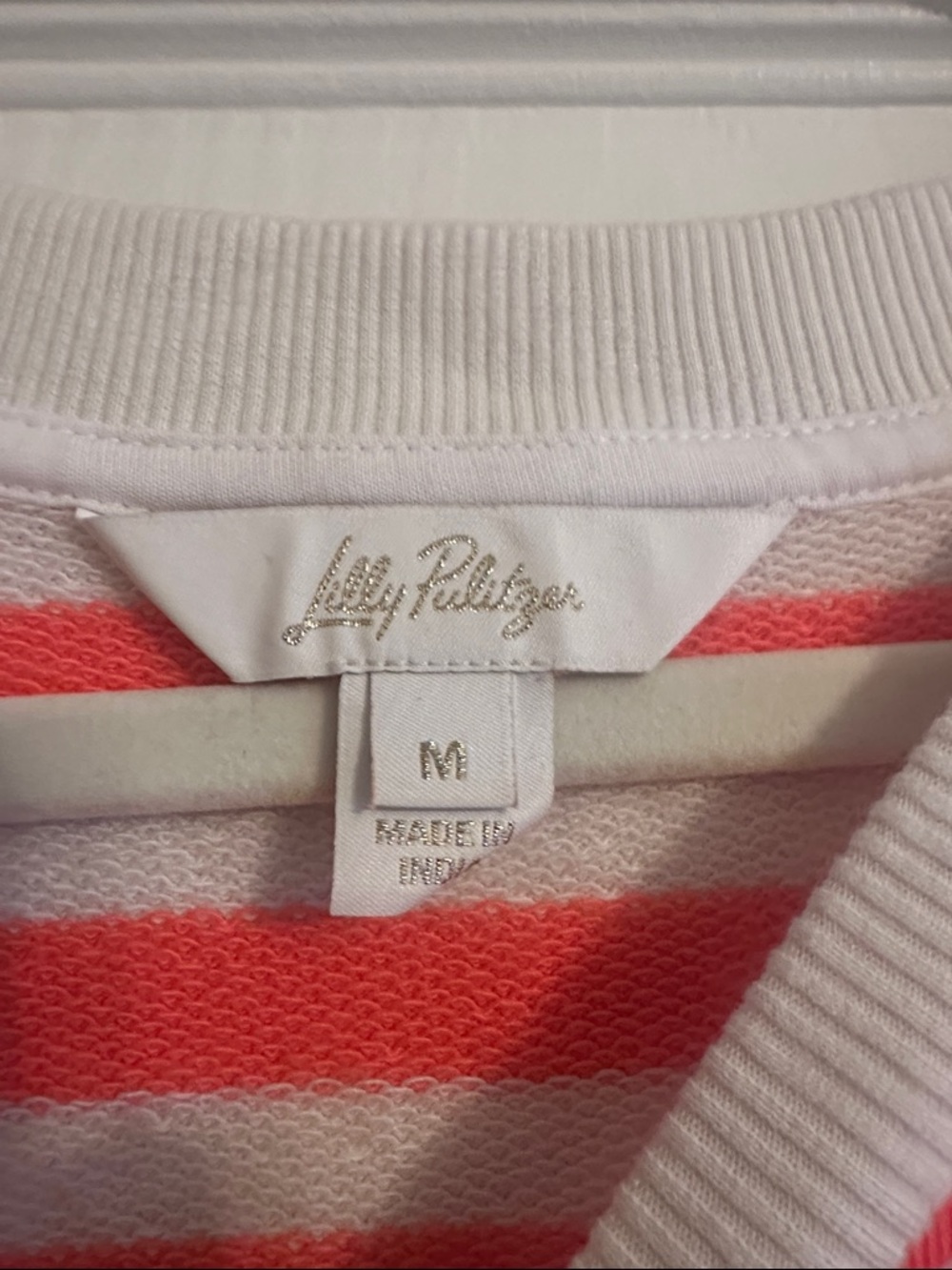 Lilly Pulitzer Pink and White Striped Lobster Sweatshirt - Picture 3 of 4